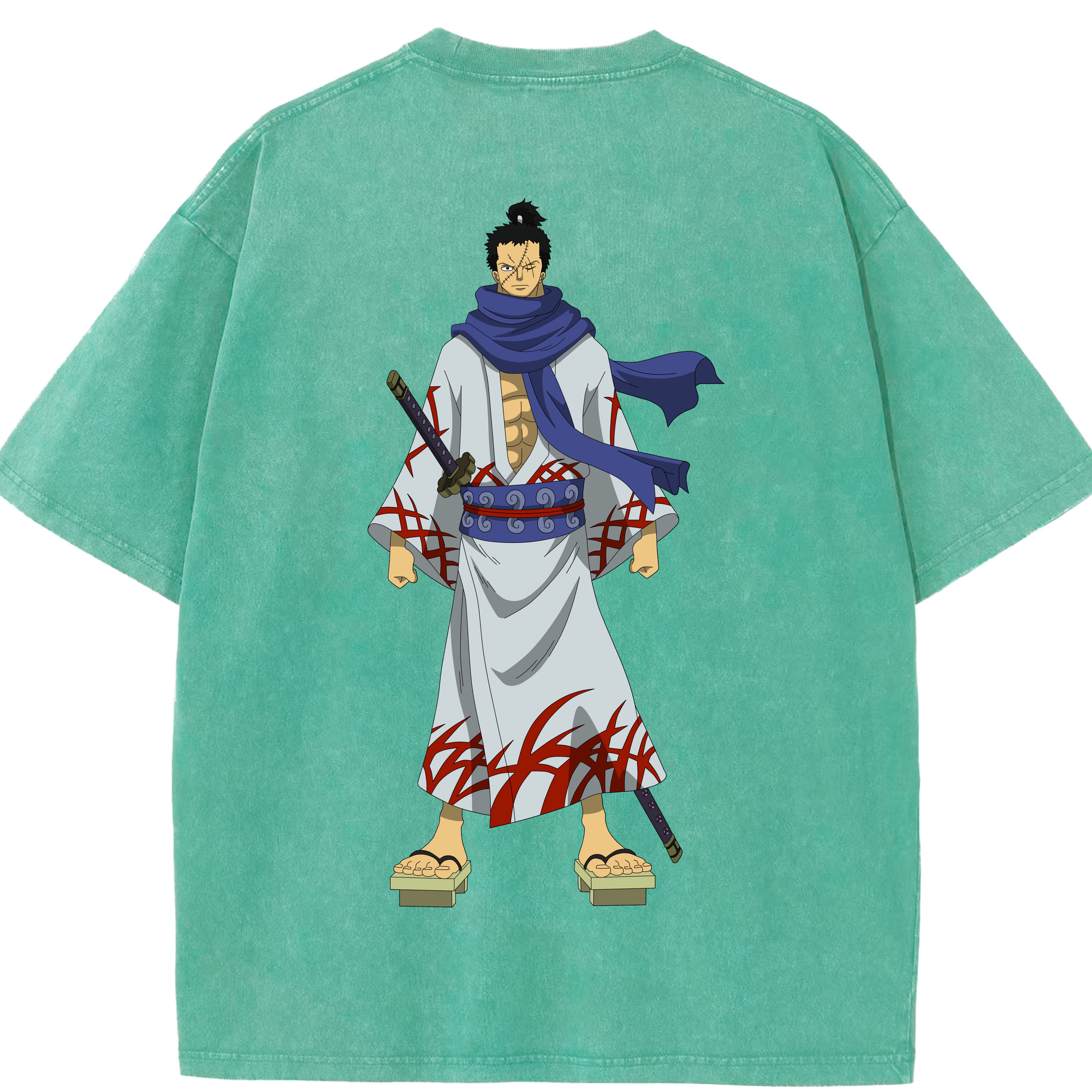 ワンピース ロロノア・ゾロ ONE PIECE Roronoa Zoro 綿100% ヴィンテージ風 半袖Tシャツ（背面プリント）